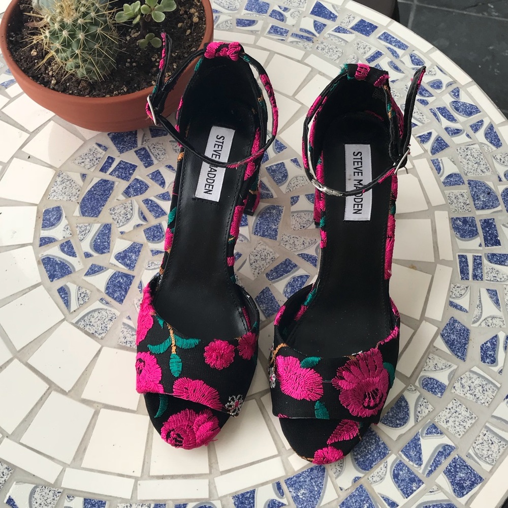 Steve Madden Embroidered Heels